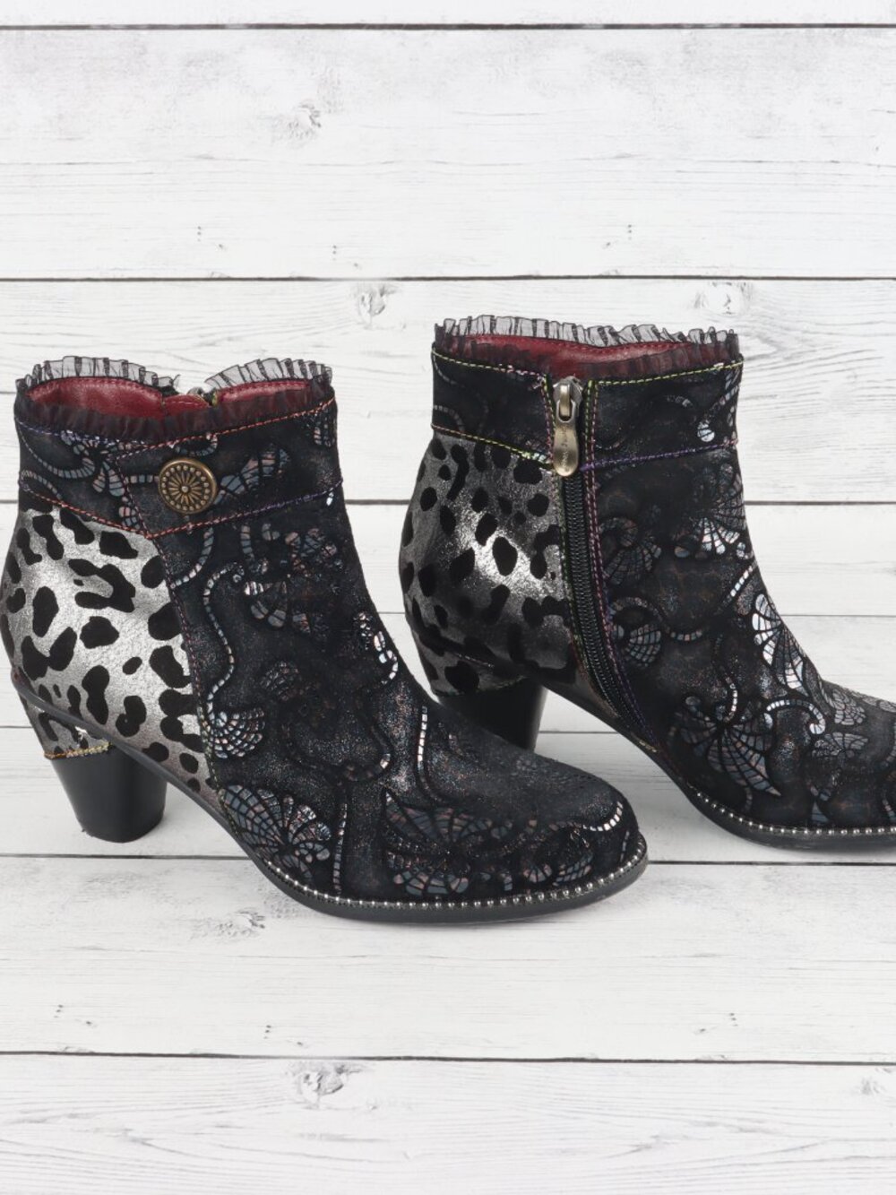 L'Artiste  Dessa Bootie EU 37 / USA 6.5-7 - Black Multi - Picture 6 of 15